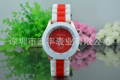 爆款 速賣通雙色新款冰淇淋合金硅膠 日內瓦手表廠家直批地攤貨源_日用百貨_列表網